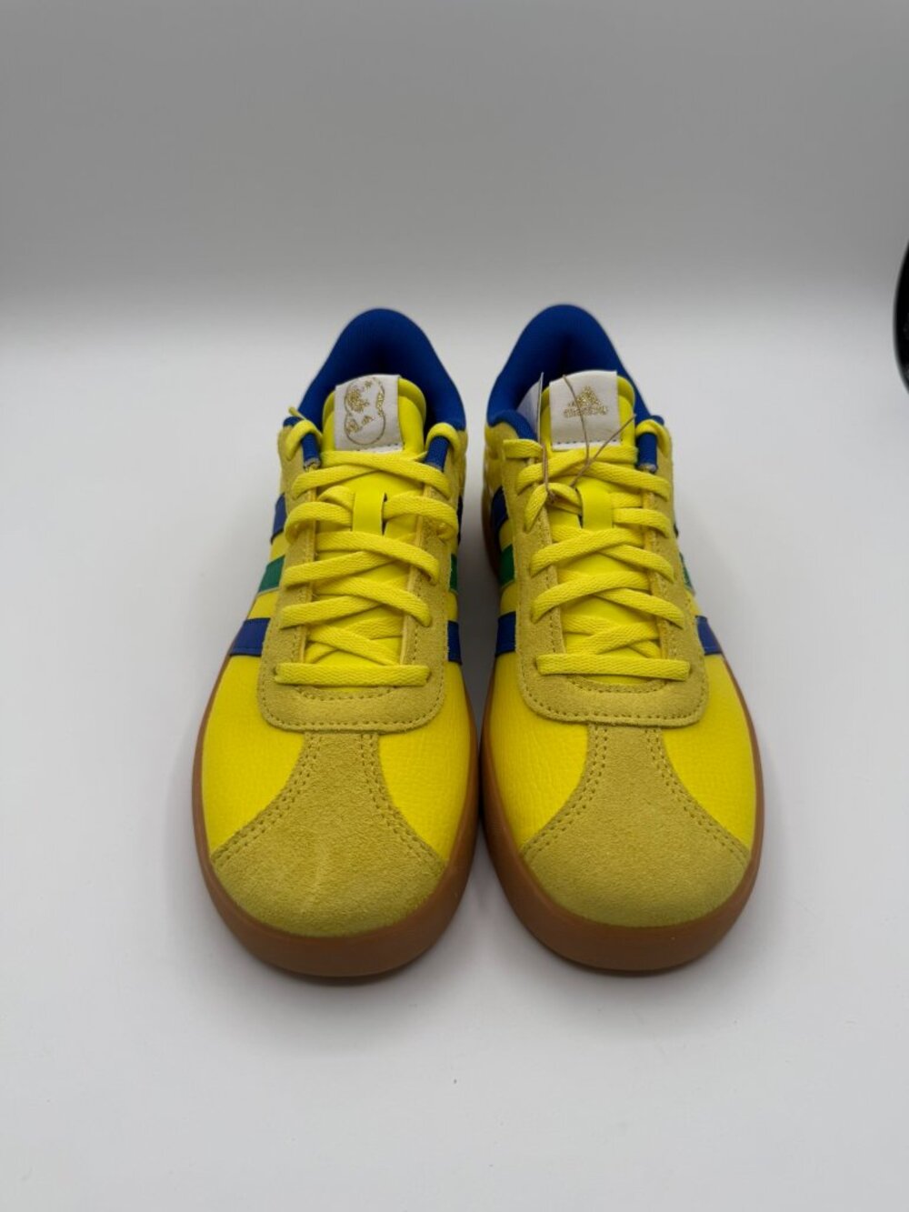 Adidas VL Court 3.0 K NEW Size 5Y Yellow Blue Green Brazil KI3123 Youth NWOB